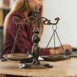 young female lawyer on her laptop